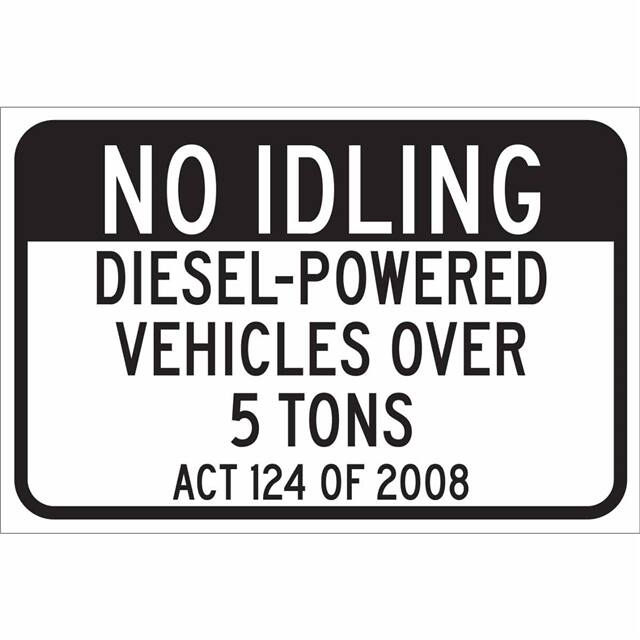 124415 B302 12X18 BLK/WHT NO IDLING DIE