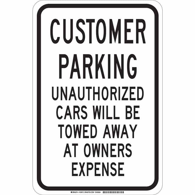 129570 B555 18X12 BLK/WHT CUSTOMER PARK