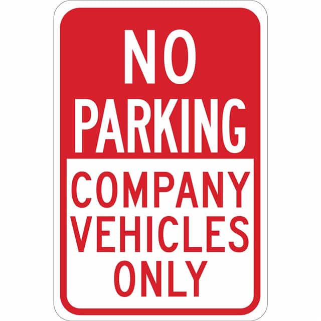 124392 B555 18X12 RED/WHT NO PARKING CO