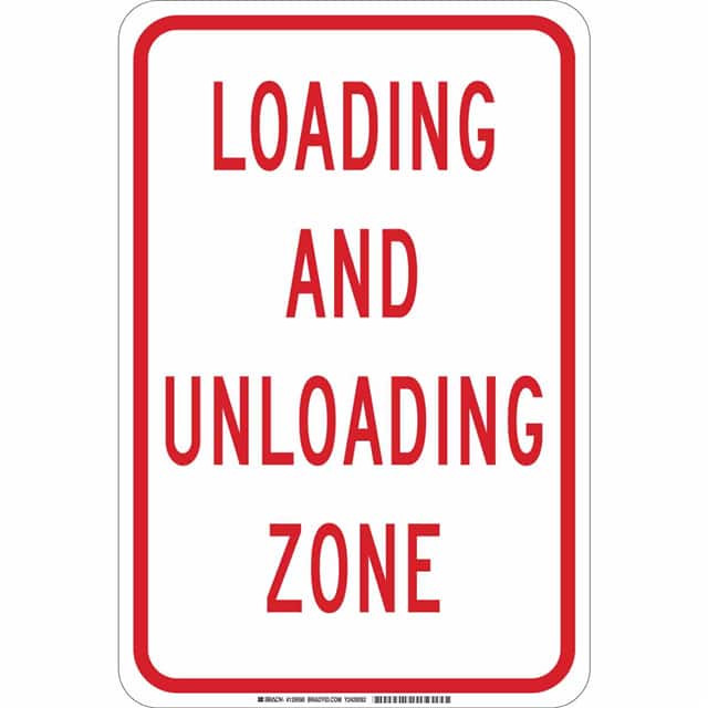 129588 B555 18X12 RED/WHT LOADING AND U