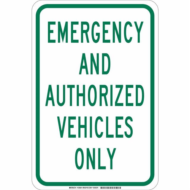 129582 B555 18X12 GRN/WHT EMERGENCY AND