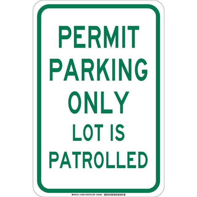 129595 B401 18X12 GRN/WHT PERMIT PARKIN