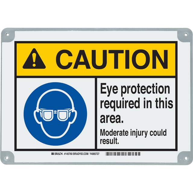 145760 B869 7X10 CAUTION EYE PROTECTION