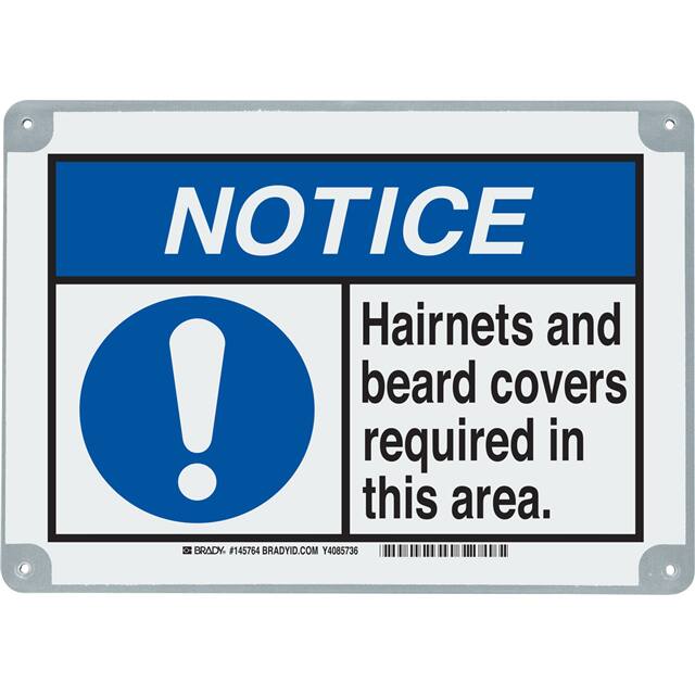 145764 B869 7X10 NOTICE HAIRNETS AND BE