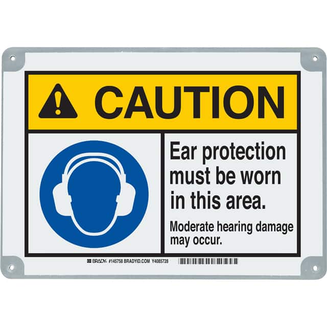 145758 B869 7X10 CAUTION EAR PROTECTION
