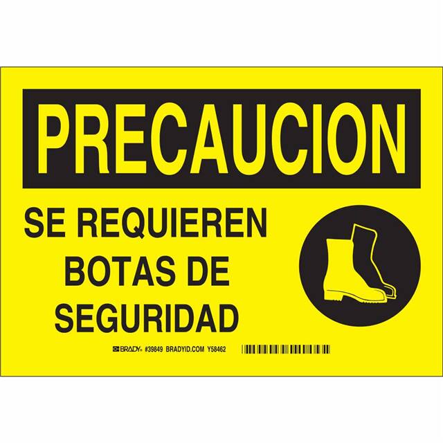39849 B120,7X10,BLK/YEL,SPANISH/CAUT S