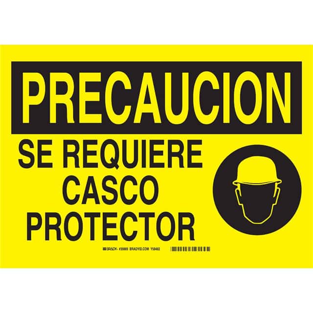 39847 SPANISH/CAUT HARD HATS REQUIRE