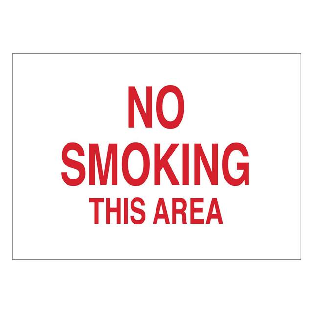 122795 B120,7X10,RED/WHT,NO SMOKING ARE