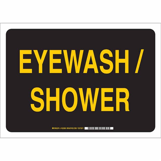 122913 B120,7X10,YEL/BLK,EYEWASH/SHOWER