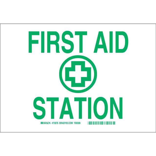 73677 B120,10X14,GRN/WHT,FIRST AID STA