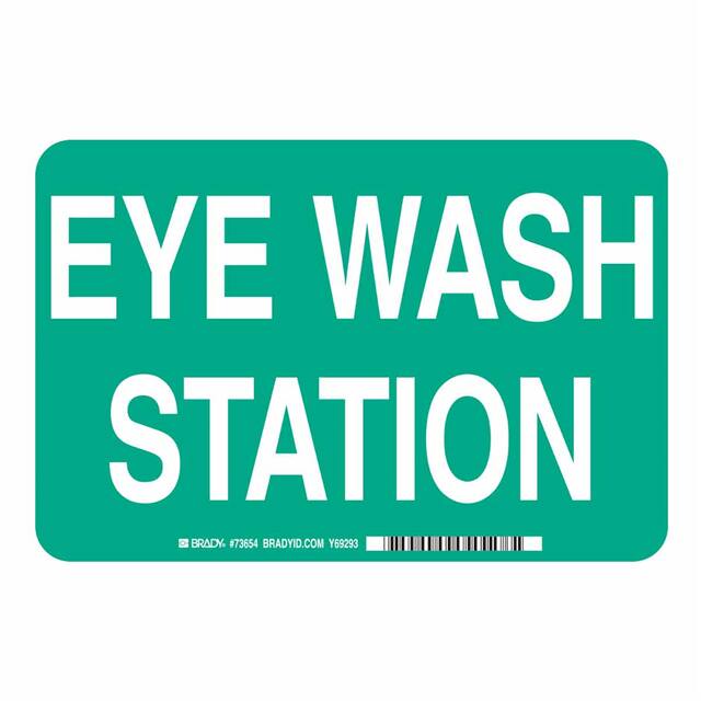 73654 B120,7X10,GRN/WHT,EYE WASH STATI