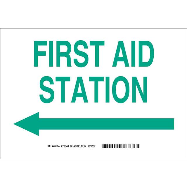 73648 B120,7X10,GRN/WHT,FIRST AID STAT