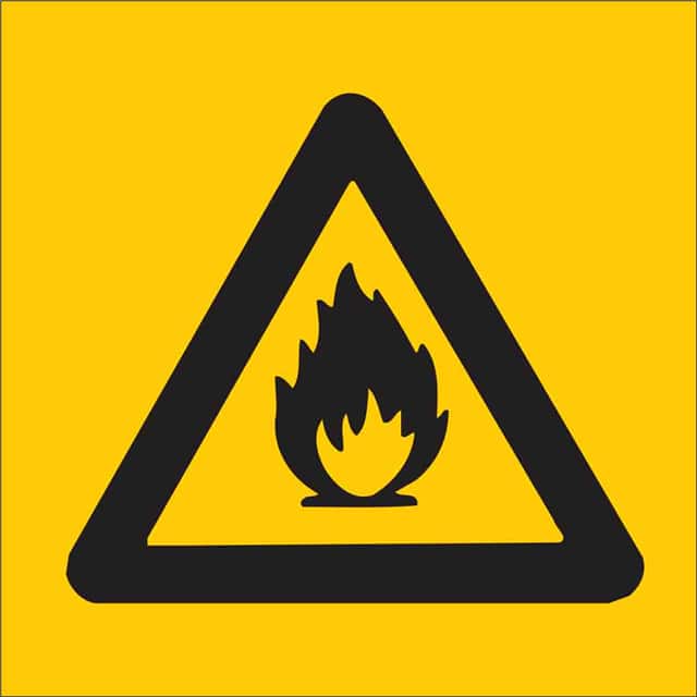 69252 B120,10X10,BLK/YEL,FLAMMABLE (PI
