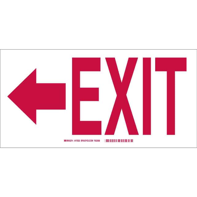 47035 B120,7X14,RED/WHT,(LEFT ARROW) E