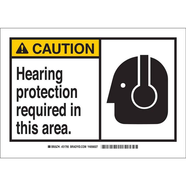 122611 B302 10X14 ANSI BLK,YEL/WHT HEAR