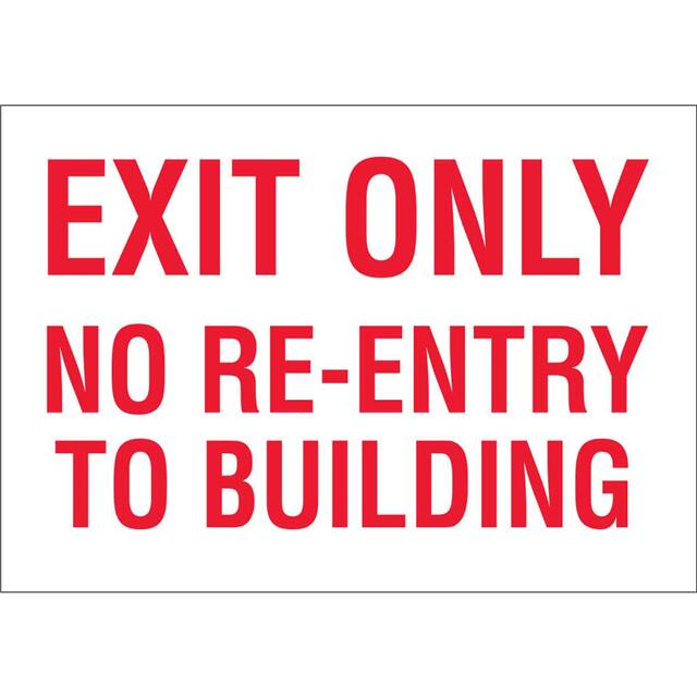 50378 SGN,VNL,10X7,WHT/RED-EXIT ONLY N