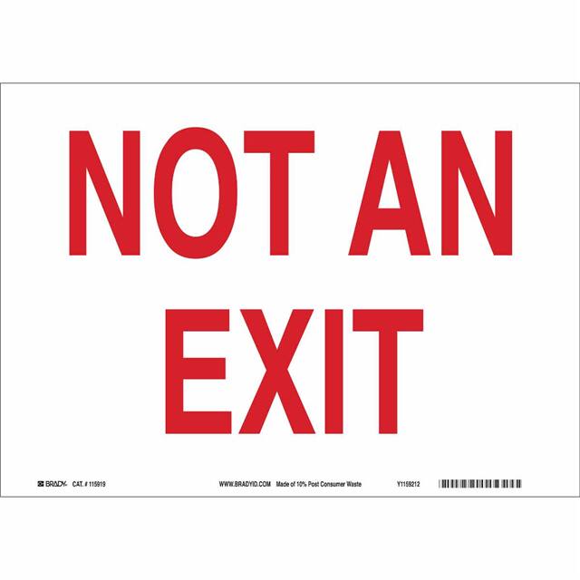 139925 B555 10 X 14 IN NOT AN EXIT SIGN