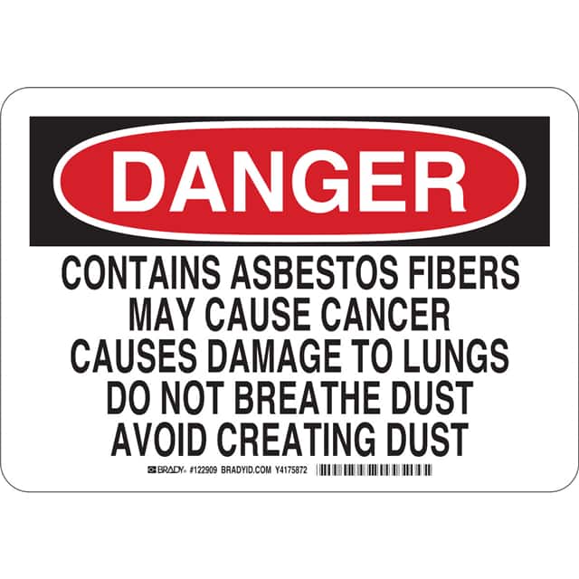 122387 B555 10X14" CONTAINS ASBESTOS FI