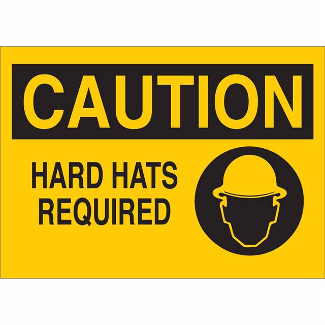 43470 B555 10X14 BLK/YEL CAUTION HARD