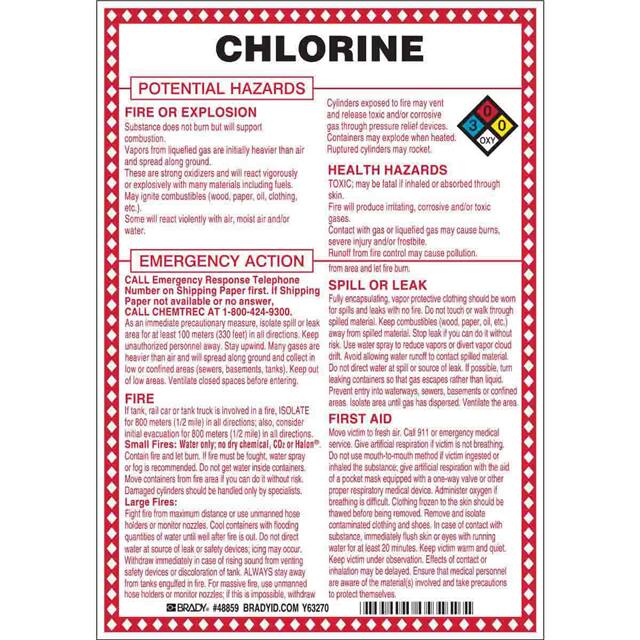 48859 B120,10"H X 7"W, CHLORINE HAZ SI