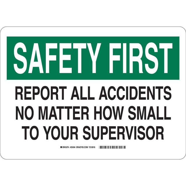 35494 B140 SAFETY SIGNS BLK/GRN/WHT