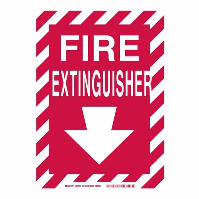 60512 B555 10X14 WHT/RED FIRE EXTING W
