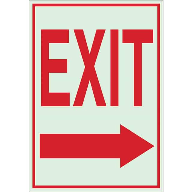 80286 B347 14X10 RED/GLOW EXIT W/RIGHT