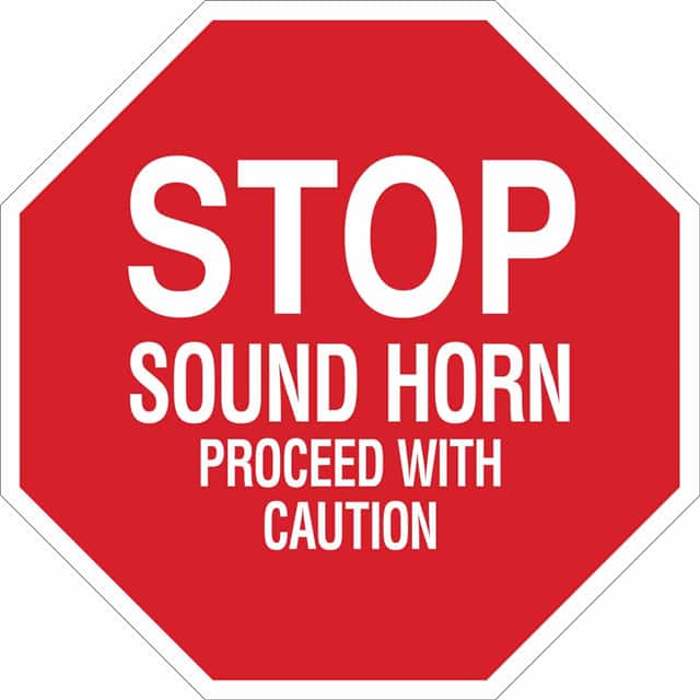 124506 B555 18X18 WHT/RED STOP SOUND HO