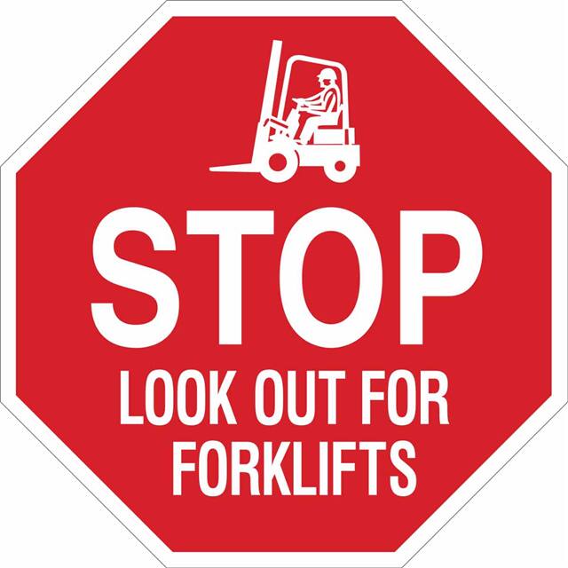 124510 B555 18X18 WHT/RED STOP LOOK OUT