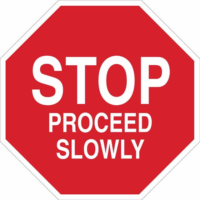 124514 B555 18X18 WHT/RED STOP PROCEED