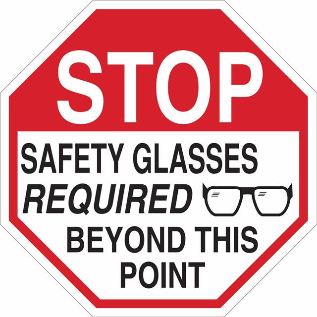 124542 B555 18X18 BLK/RED/WHT STOP SAFE