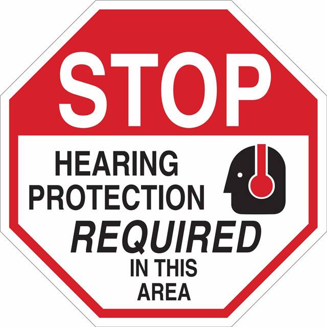 124550 B555 18X18 BLK/RED/WHT STOP HEAR