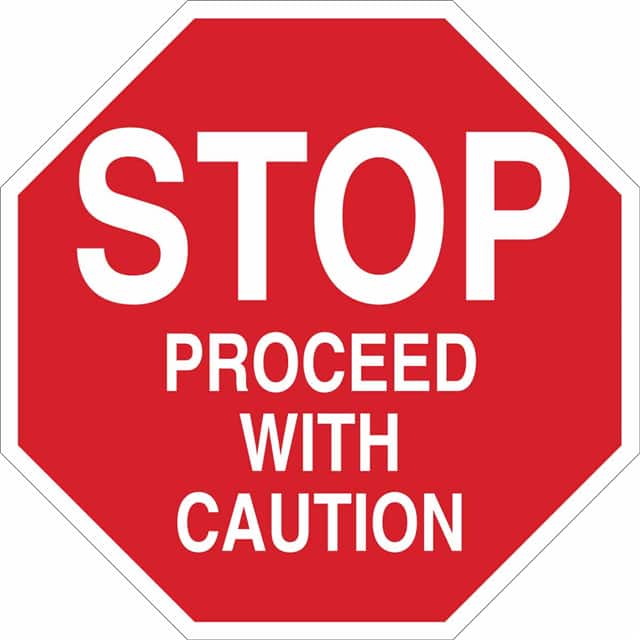 124559 B401 18X18 WHT/RED STOP PROCEED
