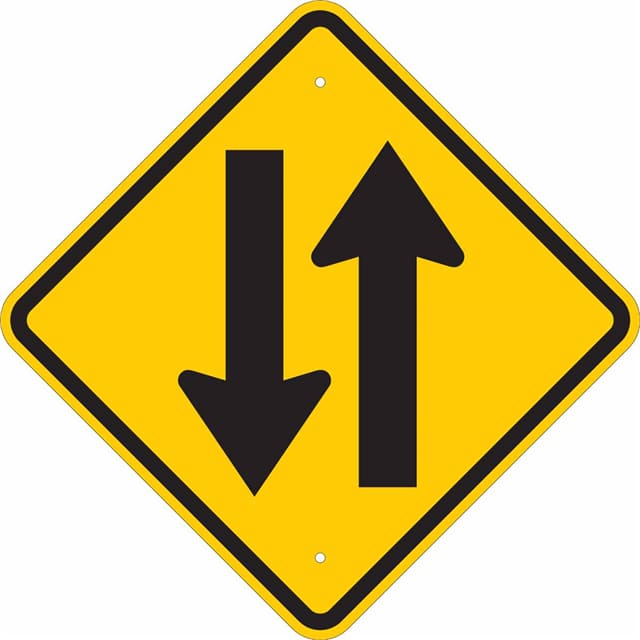 124580 B401 18X18 BLK/YEL 2 WAY TRAFFIC