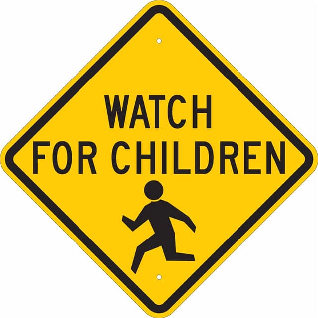 124588 B401 18X18 BLK/YEL WATCH FOR CHI
