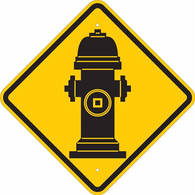 124609 B555 24X24 BLK/YEL FIRE HYDRANT