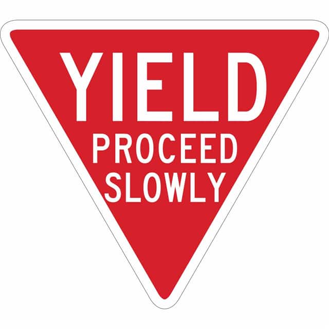 124612 B401 18" SIDES WHT/RD YIELD PROC