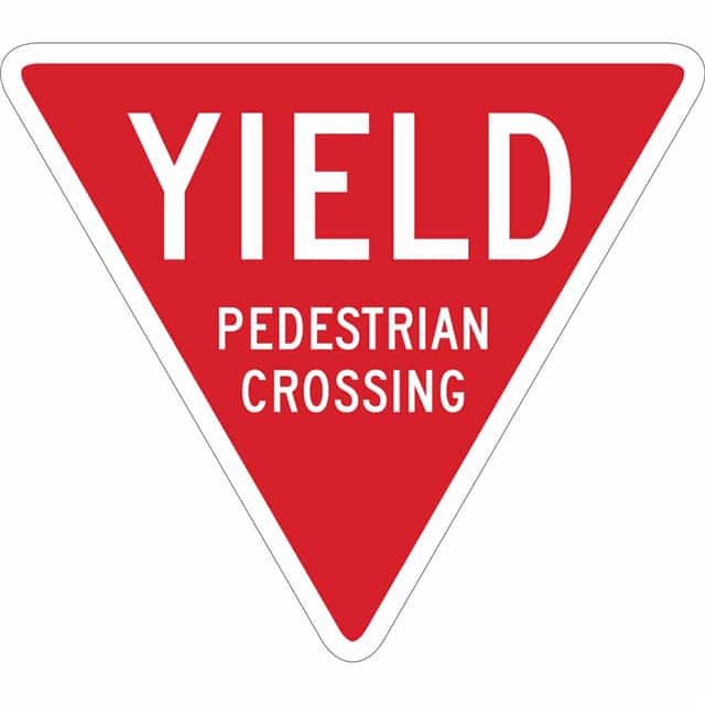 124616 B401 18" TRIANGLE WHT/RD YIELD P