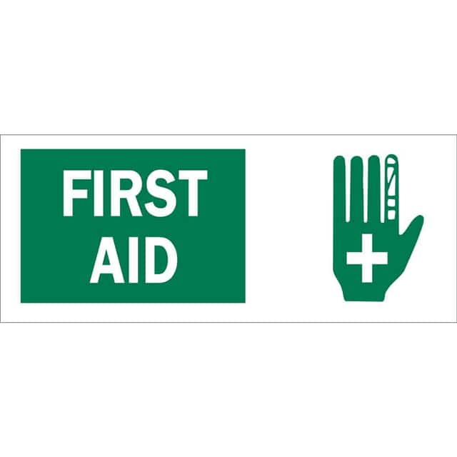 69250 B120,7X17,GRN/WHT,FIRST AID