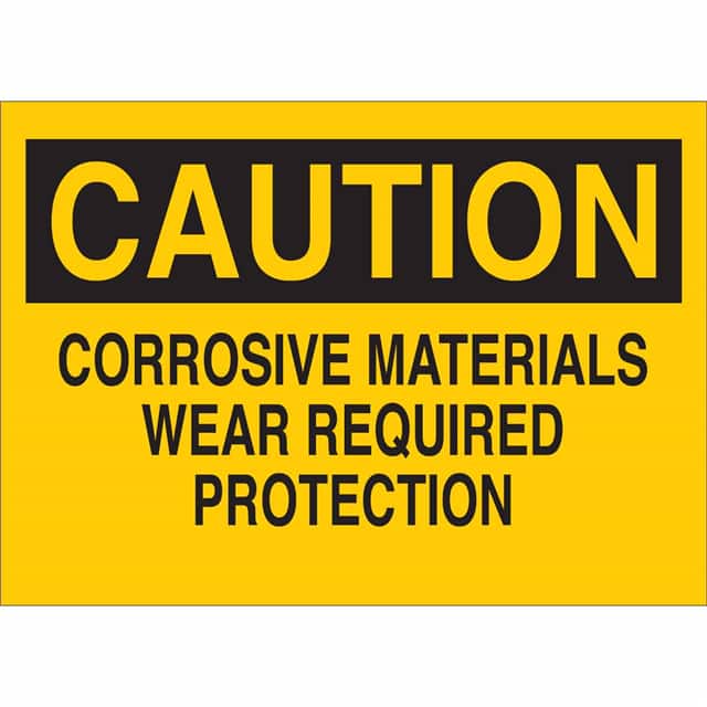 47117 B120,10X14,BLK/YEL,CORROSIVE MAT