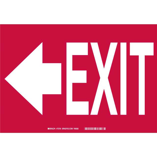 73781 B120 10"X14",RED/WHT,EXIT W/ LFT