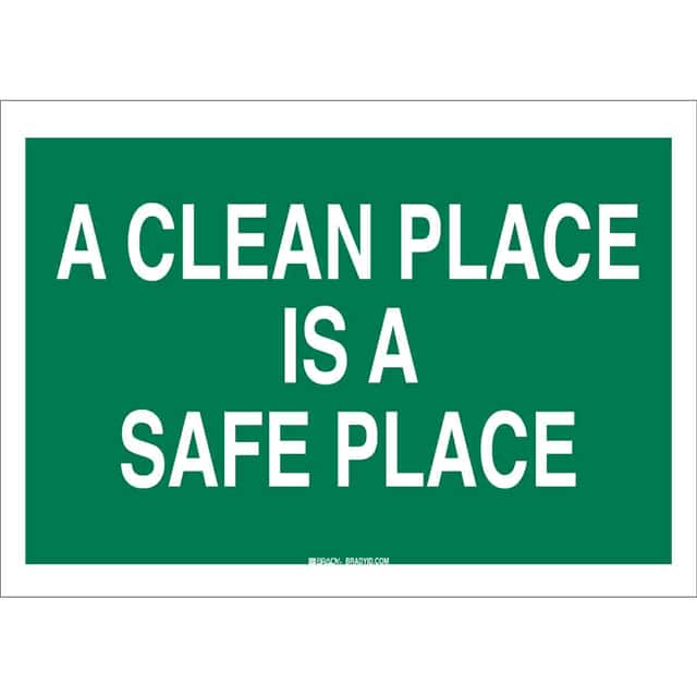 69364 B120,10X14,GRN/WHT,A CLEAN PLACE