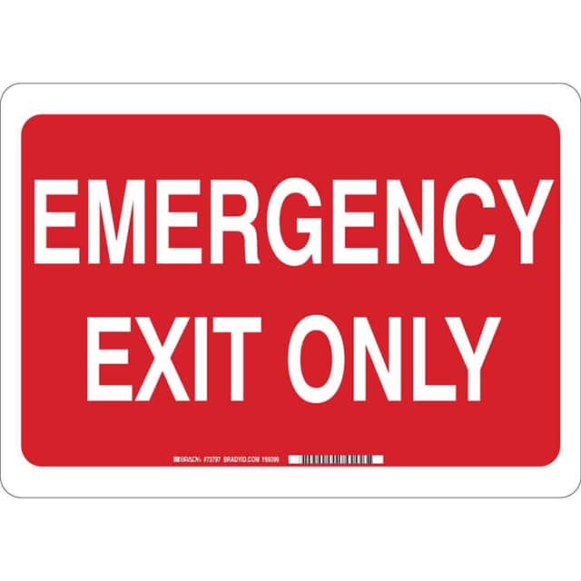 73797 B120,10X14,WHT/RED,EMERGENCY EXI