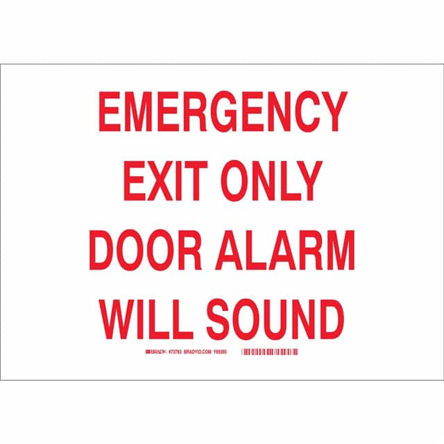 73793 B120,10X14,RED/WHT,EMERGENCY EXI