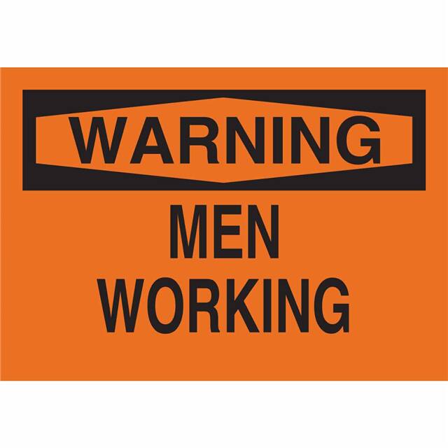 69596 B120,10X14,BLK/ORG,MEN WORKING