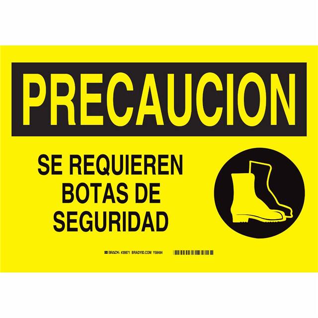 39871 B120,10X14,BLK/YEL,SPANISH/CAUT