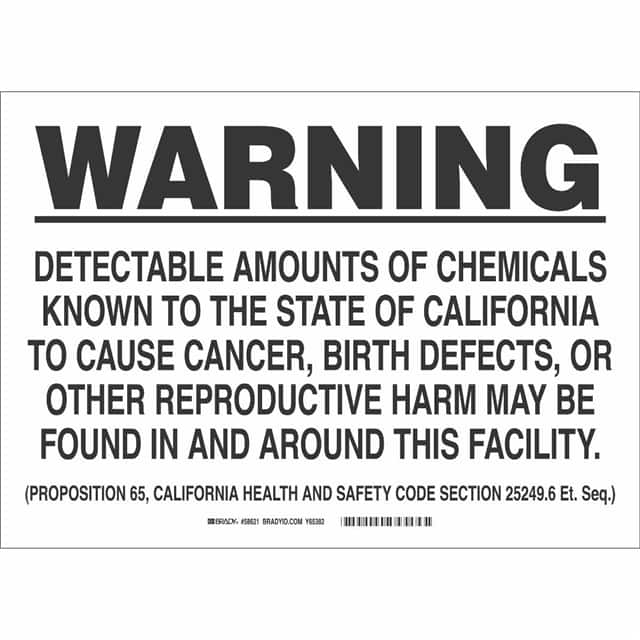 58621 B120,10X14,BLK/WHT,WARNING DETEC
