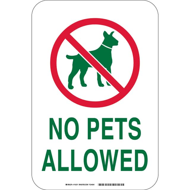 115211 B555 18X12 RED,GRN/WHT NO PETS A