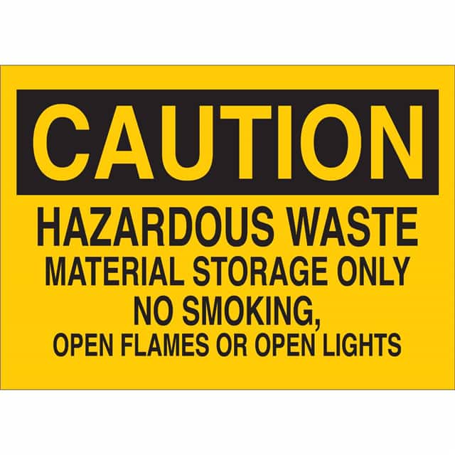 122760 B120,10X14,BLK/YEL,HAZARDOUS WAS