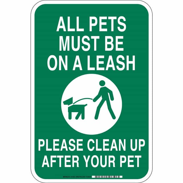 115215 B555 18X12 GRN/WHT ALL PETS MUST